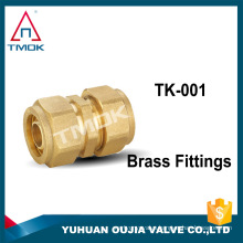 3/4*3/8 female BSP thread pipe tube fittings connector double pex pipe nature brass color chromed plated forged CE union hose